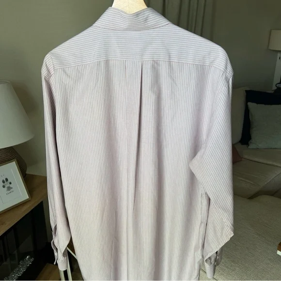 Brooks Brothers 346 Dress Shirt Mens 15.5 2/3 White/red/blue Stripe - Picture 7 of 12